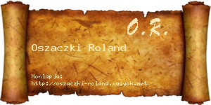 Oszaczki Roland névjegykártya